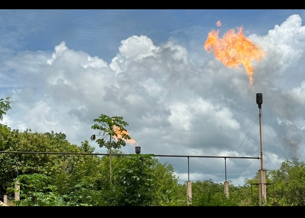 Associated gas flared at the Ocultún field, Petén, Guatemala