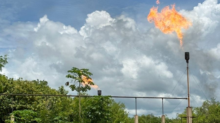 Associated gas flared at the Ocultún field before the plant was built
